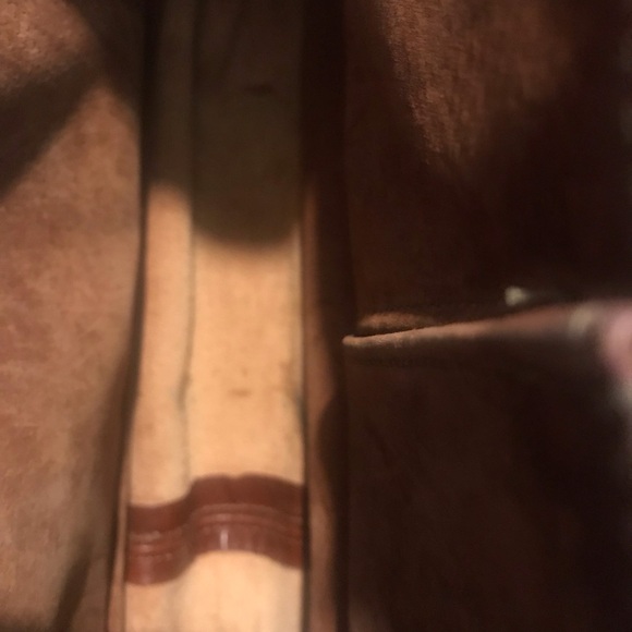 Jack George cognac color Leather Adjustable Strap Crossbody Briefcase - Picture 16 of 16